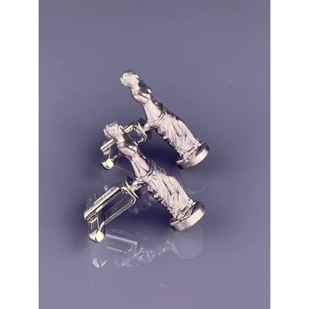 Venus de Milo Greek Statue Cufflinks Silver Tone Aphrodite Melos Hickok Vintage
